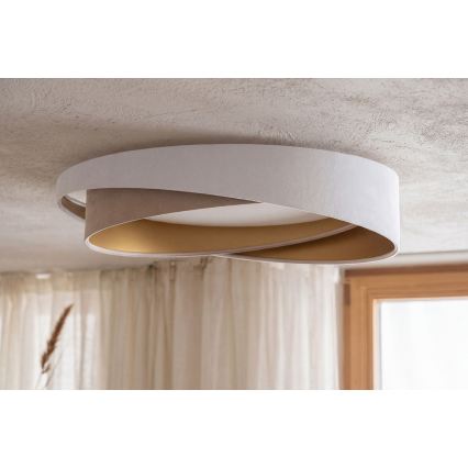 Dimbare LED-plafondlamp SMART GALAXY MODERN LED/24W/230V 3000-6500K Ø 55 cm wit/beige/goud + afstandsbediening
