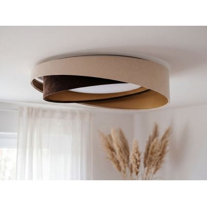 LED dimbare plafondlamp SMART GALAXY MODERN LED/24W/230V 3000-6500K Ø 55 cm beige/bruin/goud + afstandsbediening