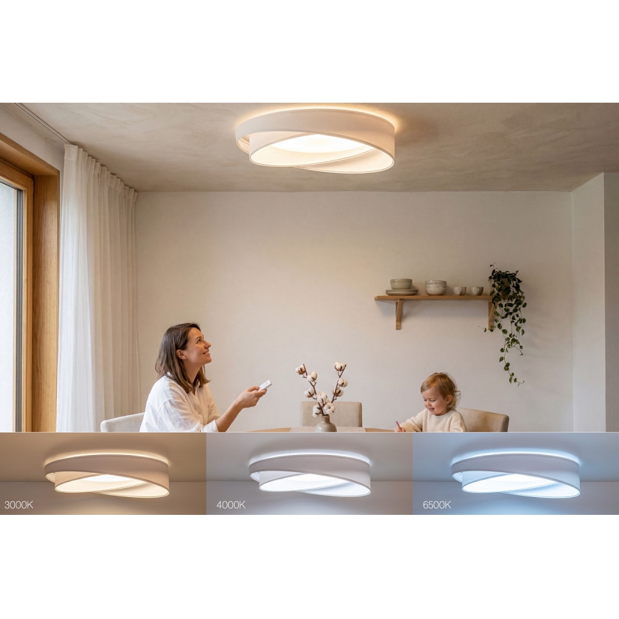 Dimbare LED-plafondlamp SMART GALAXY MODERN LED/24W/230V 3000-6500K Ø 55 cm wit + afstandsbediening