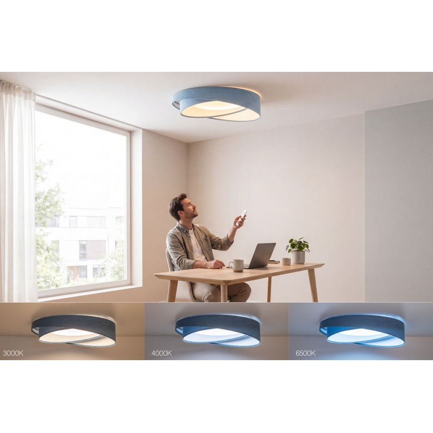 Dimbare LED-plafondlamp SMART GALAXY MODERN LED/24W/230V 3000–6500K Ø 55 cm blauw + afstandsbediening