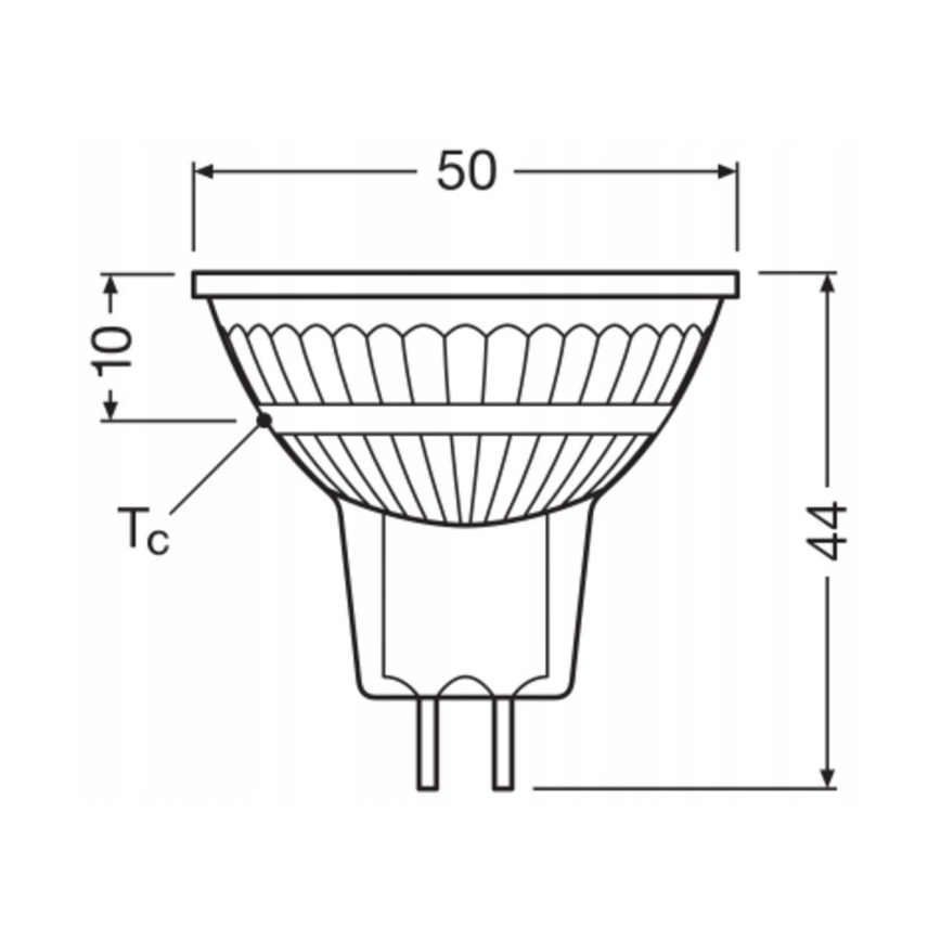 LED dimbare reflectorlamp MR16 GU5,3/6,8W/12V 4000K 36° CRI 90 - Ledvance
