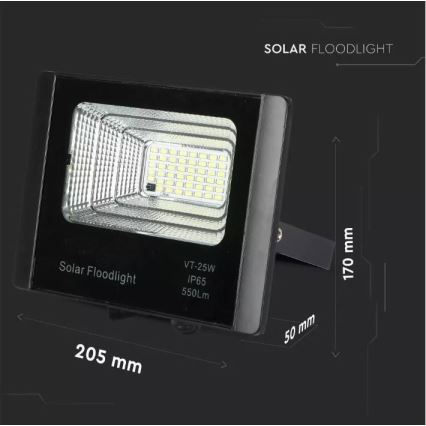 LED Dimbare Zonne-Reflector LED/12W/3,2V 6000K IP65 5000 mAh + afstandsbediening