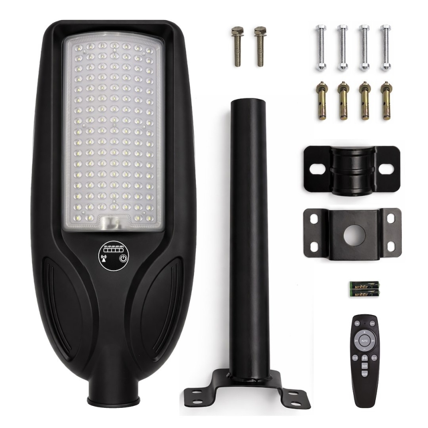Dimbare LED-zonne-straatlamp met sensor VENICE LED/100W/3,2V 6000 mAh IP65 zwart + afstandsbediening