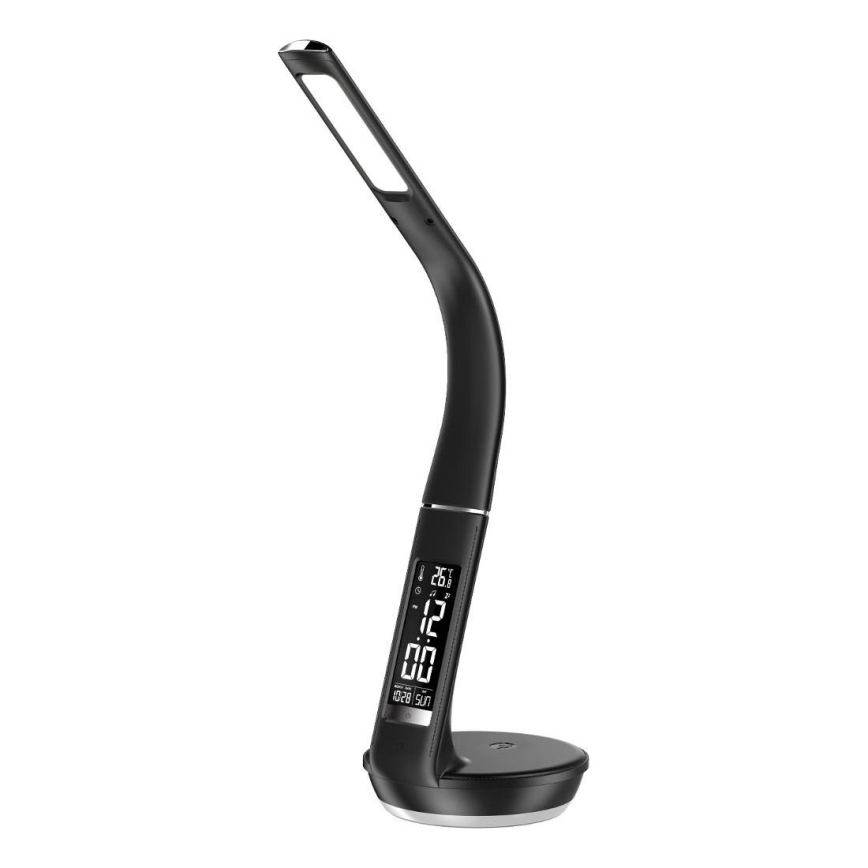 LED dimbare tafel lamp met draadloos opladen Qi 5W en scherm LED/6W/230V/1xCR2032 3000/4000/6000K zwart