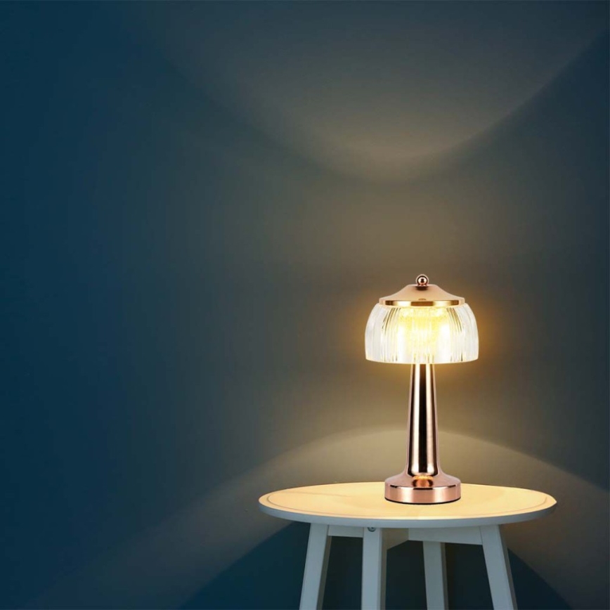 LED Dimbare Oplaadbare Touch Tafellamp LED/1W/5V 3000-6000K 1800 mAh roségoud