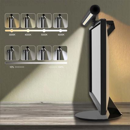 LED Dimbare Touch Monitorverlichting LED/5W/5V 3000/4000/5000/6000K 42 cm zwart