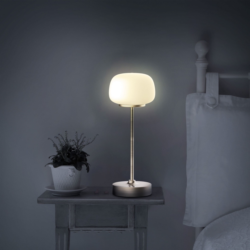 LED Dimbare Touch Tafellamp RIMINI LED/2W/5V USB 2000 mAh goud/wit