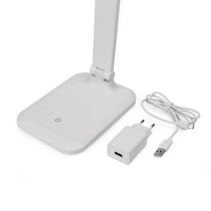 LED Dimbare touch tafellamp met draadloos opladen en USB-poort REMUS LED/5W/230V wit