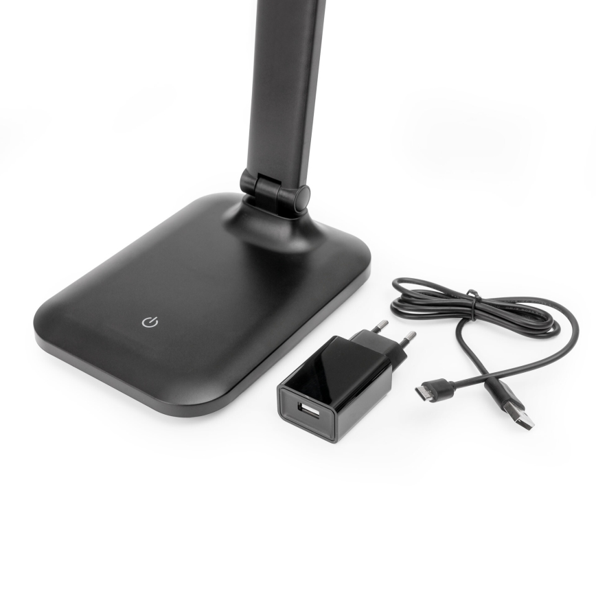 LED Dimbare touch tafellamp met draadloos opladen en USB-poort REMUS LED/5W/230V zwart