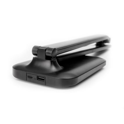 LED Dimbare touch tafellamp met draadloos opladen en USB-poort REMUS LED/5W/230V zwart