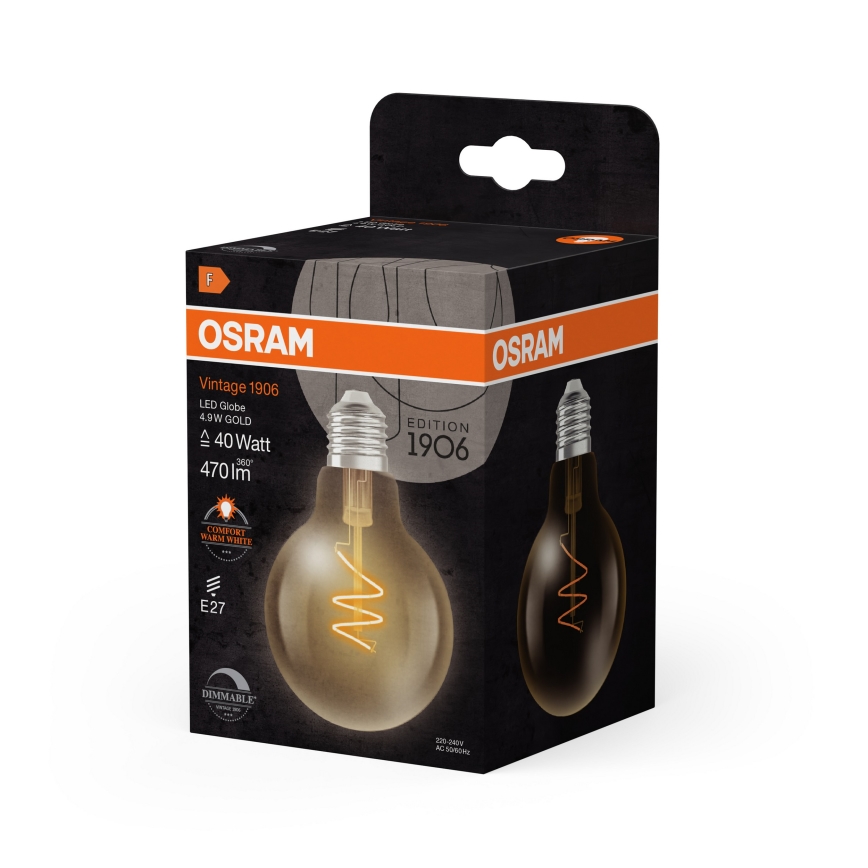 LED dimbare vintage filamentlamp E27/4,9W/230V 2200K CRI 90 - Osram