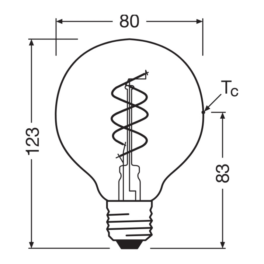 LED dimbare vintage filamentlamp E27/4,9W/230V 2200K CRI 90 - Osram
