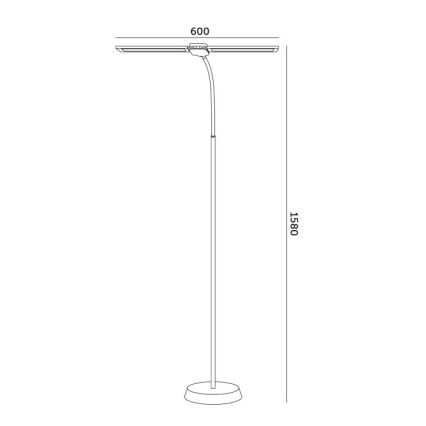 LED-dimbare vloerlamp TEILO LED/14W/230V 3000/4000/6000K zwart