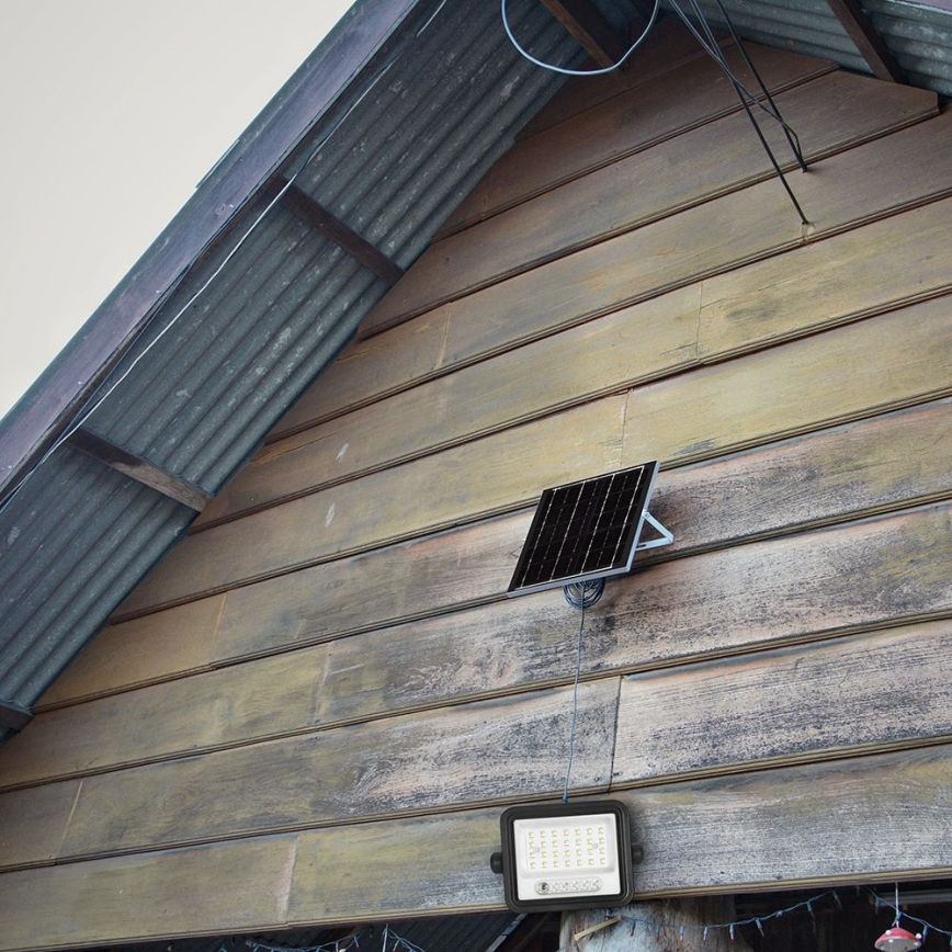 LED dimbare schijnwerper op zonne-energie LED/50W/3,2V 2000-8000K IP65 3800 mAh zwart + afstandsbediening