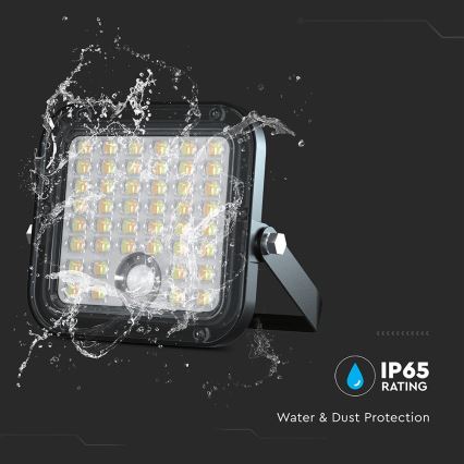 LED Dimbare zonne-schijnwerper met sensor LED/10W/3,7V 4000/6000K IP65 + afstandsbediening