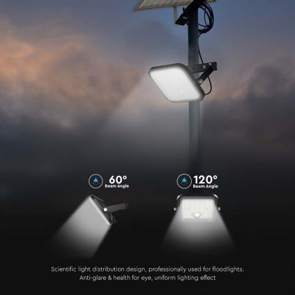 LED Dimbare zonne-schijnwerper met sensor LED/10W/3,7V 4000/6000K IP65 + afstandsbediening