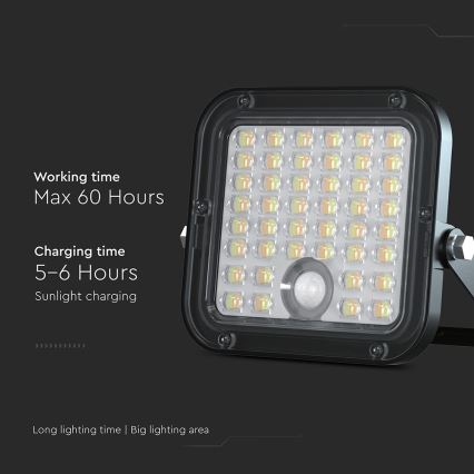 LED Dimbare zonne-schijnwerper met sensor LED/10W/3,7V 4000/6000K IP65 + afstandsbediening