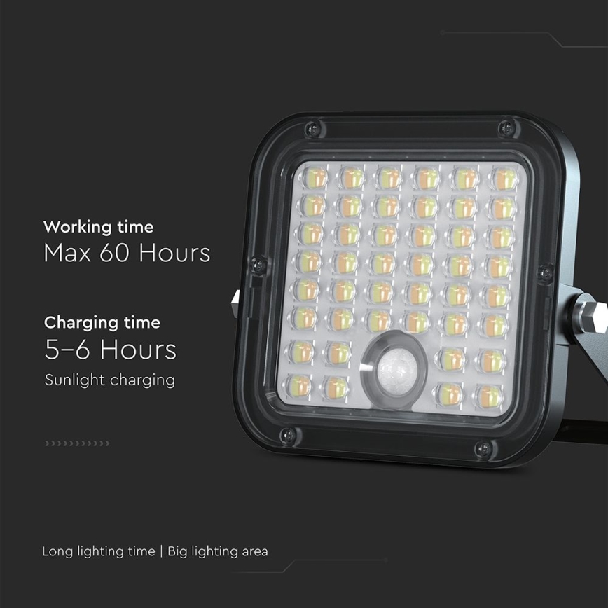 LED Dimbare zonne-schijnwerper met sensor LED/10W/3,7V 4000/6000K IP65 + afstandsbediening