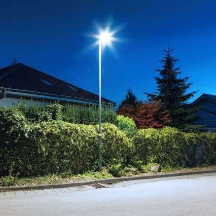 LED Dimbare zonne-straatlantaarn met bewegings- en schemersensor KERS LED/300W/3,2V 6500K 8000 mAh IP65 grijs + afstandsbediening