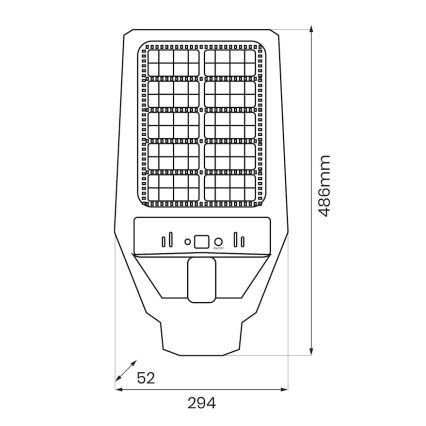 LED Dimbare zonne-straatlantaarn met bewegings- en schemersensor KERS LED/300W/3,2V 6500K 8000 mAh IP65 grijs + afstandsbediening