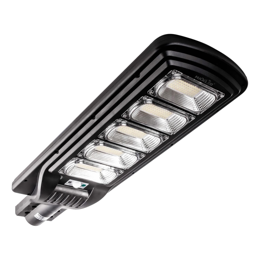 LED Dimbare zonne-straatlantaarn met sensor LED/300W/6V 6500K IP65 zwart + afstandsbediening