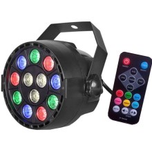 LED Disco schijnwerper LED/12W/230V multicolor + afstandsbediening