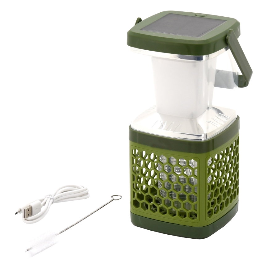 LED draagbare oplaadbare lamp met een insectenval LED/3W/1800 mAh groen