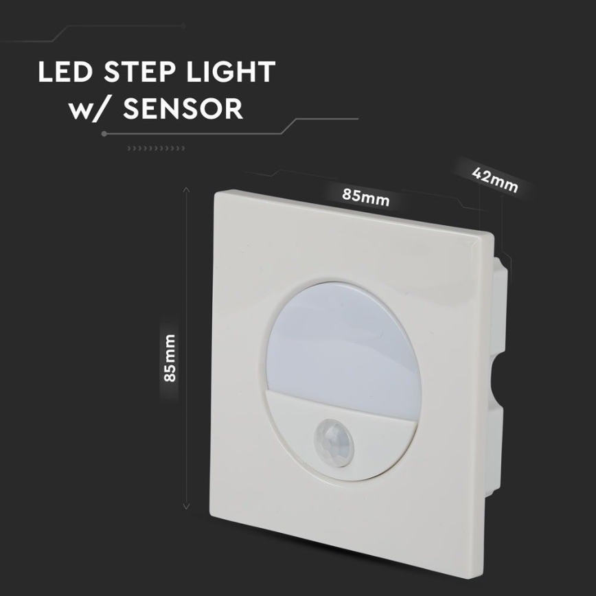 LED Éclairage d'escalier avec détecteur de mouvement LED/3W/230V 4000K blanc