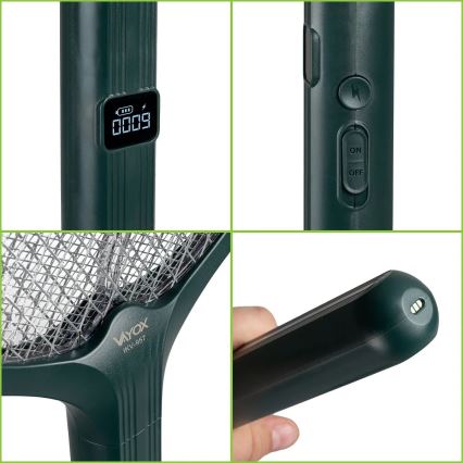 LED Elektrische insectenval 2in1 met LCD scherm 1200 mAh/5V groen