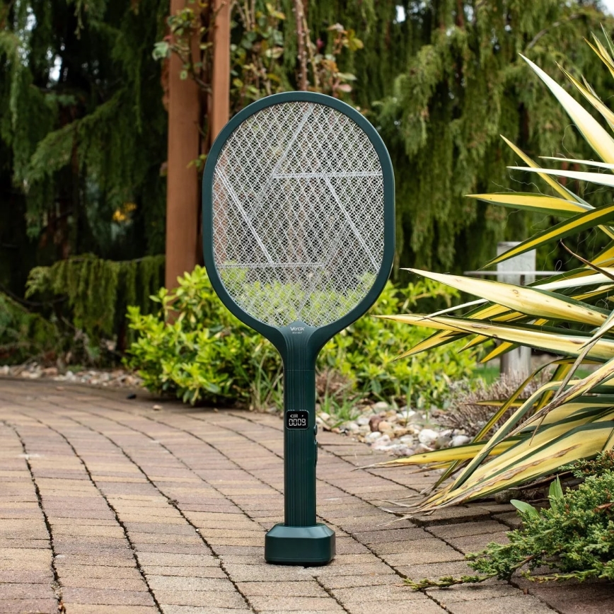 LED Elektrische insectenvanger 2-in-1 met LCD-display 1200 mAh/5V groen