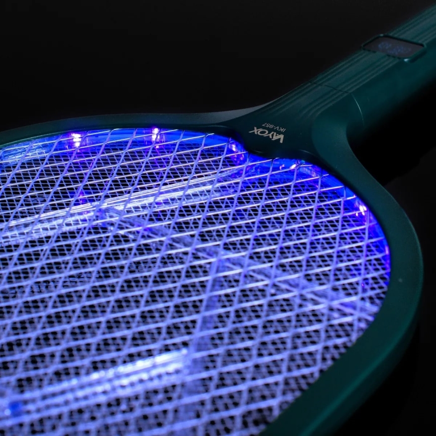 LED Elektrische insectenvanger 2-in-1 met LCD-display 1200 mAh/5V groen