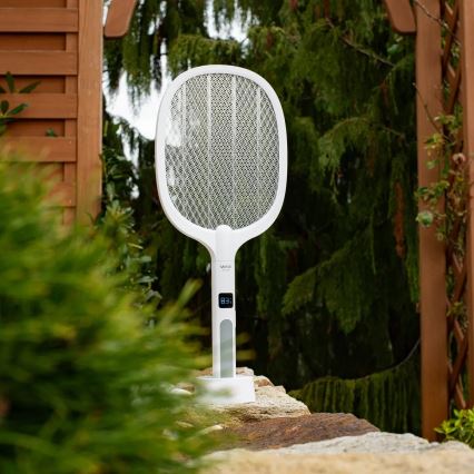 LED Elektrische insectenvanger 2-in-1 met LCD-display 1200 mAh/5V wit