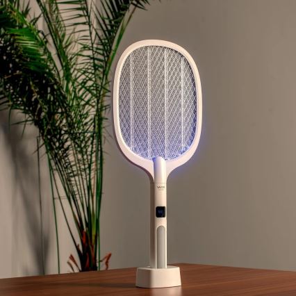 LED Elektrische insectenvanger 2-in-1 met LCD-display 1200 mAh/5V wit