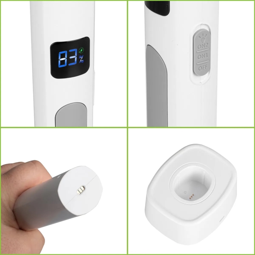 LED Elektrische insectenvanger 2-in-1 met LCD-display 1200 mAh/5V wit