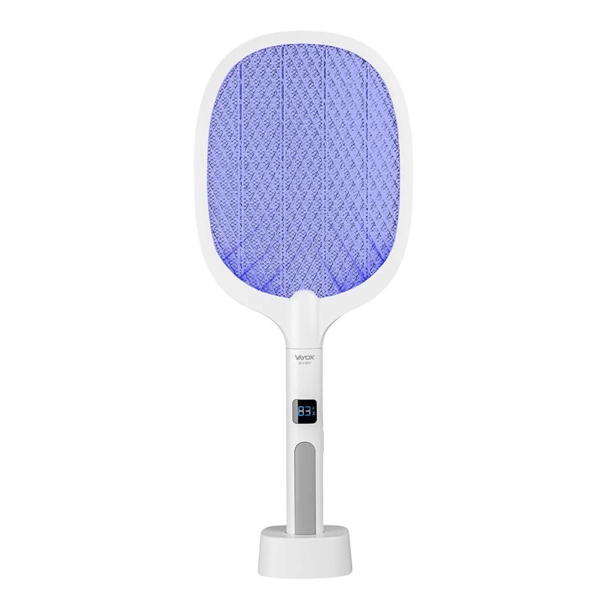 LED Elektrische insectenvanger 2-in-1 met LCD-display 1200 mAh/5V wit