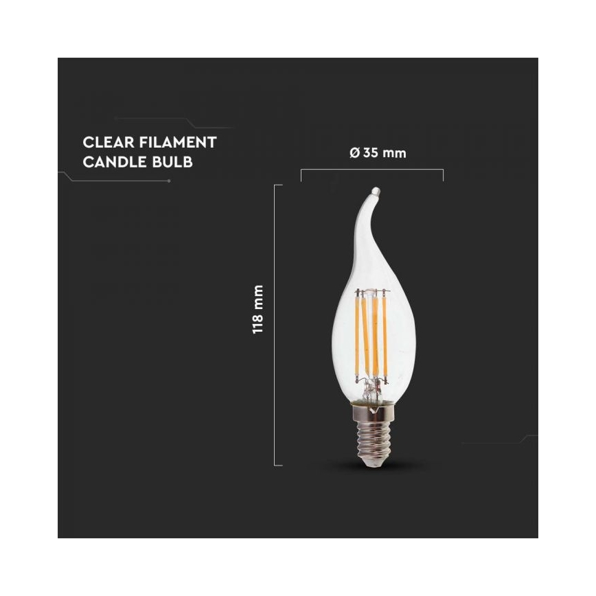 LED-filamentlamp E14/4W/230V 4000K