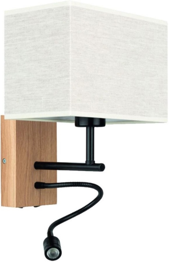 LED Flexibel lamp BOHO 1xE27/25W + LED/1W/230V eiken