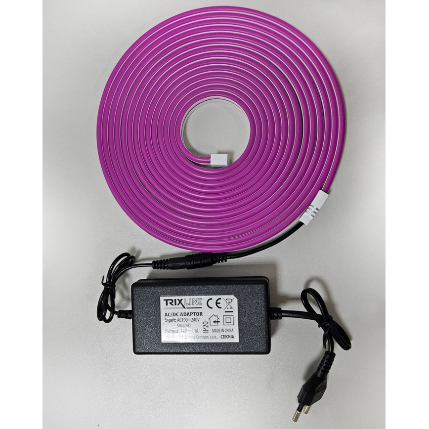 LED Flexibel strip NEON LED/10W/230V 5 m IP65 paars