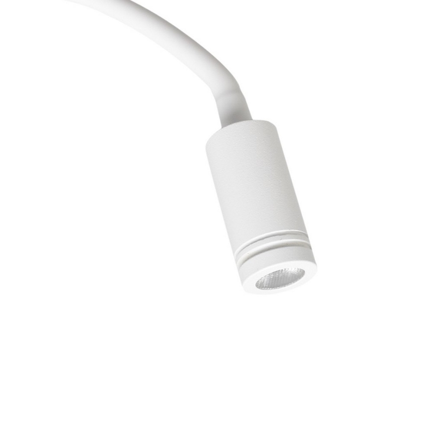 LED Flexibel wall klein lamp met USB BASE 1xLED/8W+1xLED/2W/230V wit