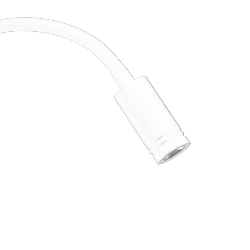 LED Flexibel wall klein lamp met USB BASE 1xLED/8W + 1xLED/2W/230V wit