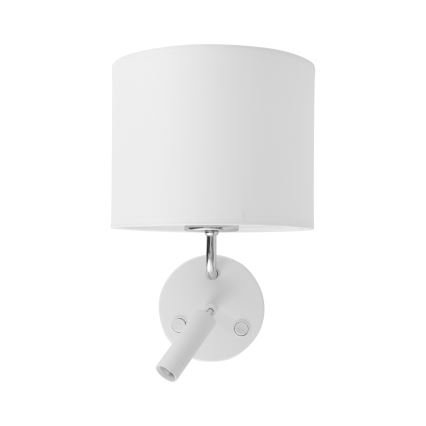 LED Flexibele lamp RICHI 1xE27/15W/230V + LED/3W/230V wit