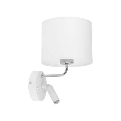 LED Flexibele lamp RICHI 1xE27/15W/230V + LED/3W/230V wit