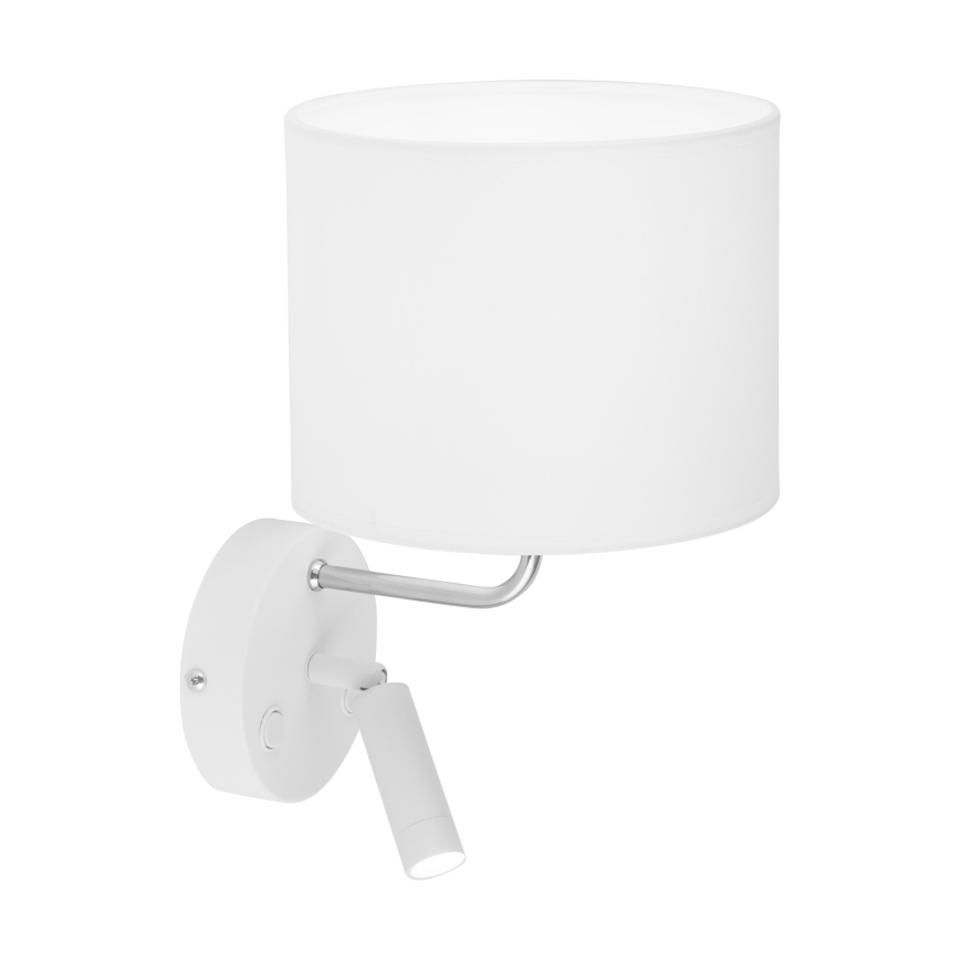 LED Flexibele lamp RICHI 1xE27/15W/230V + LED/3W/230V wit
