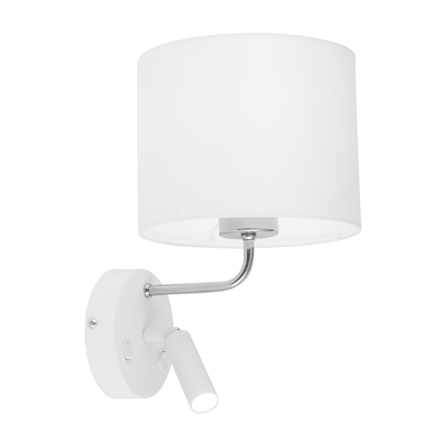 LED Flexibele lamp RICHI 1xE27/15W/230V + LED/3W/230V wit