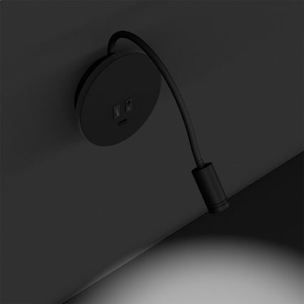 LED Flexibele wandlamp BASE 1xLED/8W+1xLED/2W/230V zwart/zilver
