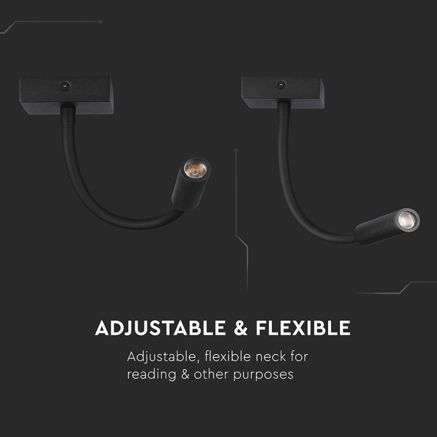 LED Flexibele wandlamp LED/3W/230V