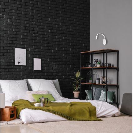 LED flexibele wandlamp met USB BASE LED/8W+LED/2W/230V wit/zilver