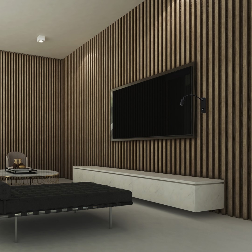 LED flexibele wandlamp met USB BASE LED/8W+LED/2W/230V zwart