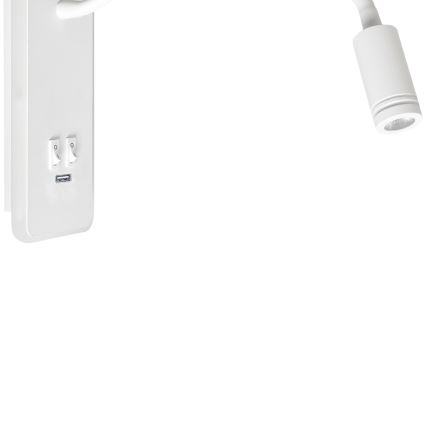 LED Flexible wall petit lampe avec USB BASE 1xLED/8W+1xLED/2W/230V blanc