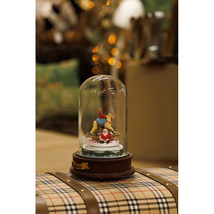 LED Geanimeerde kerstversiering met muziek 8xLED/3xAAA warm wit